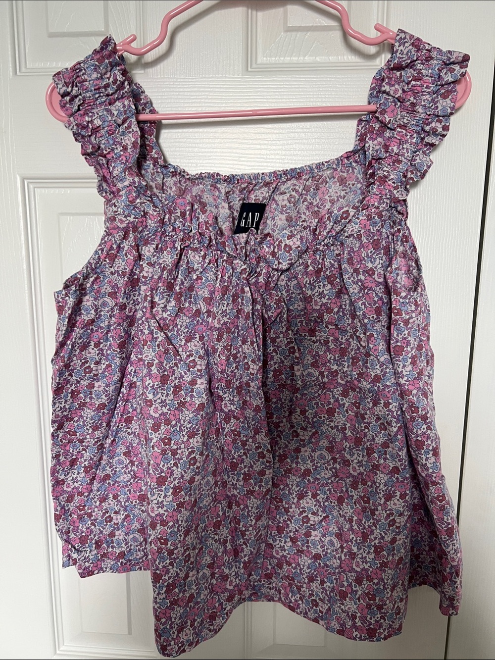 GAP Pink and Purple Floral Ruffle-Strap Pajama set cotton XL